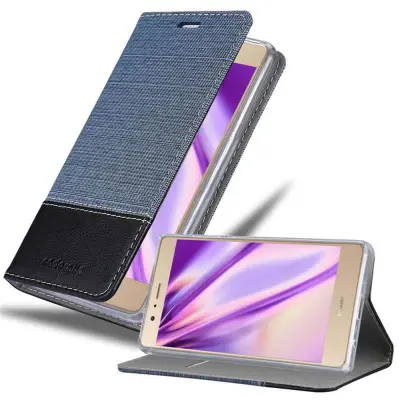 CADORABO Ohišje, združljiv s Huawei v temno modri črni barvi - zaščitni pokrov z magnetnim zapiranjem, stoječo funkcijo in režo za kartico