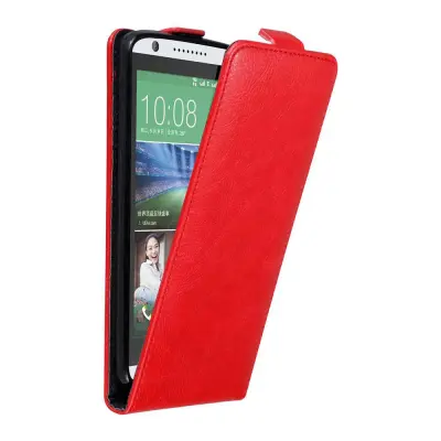 Cadorabo Ohišje, združljivo z HTC Desire 820 v rdeče jabolko - Zaščitni ovitek v obliki flipa z magnetnim zapiranjem