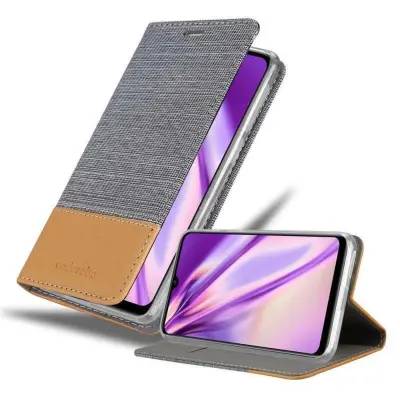 CADORABO Ohišje, združljiv s Xiaomi v svetlo sivi rjavi barvi - zaščitni pokrov z magnetnim zapiranjem, stoječo funkcijo in režo za kartico