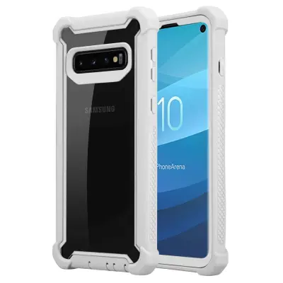 CADORABO Ohišje, združljiv s Samsungom v brezi sivi barvi-zaščitni pokrov 2-in-1 s silikonskim robom TPU in akrilnim steklom