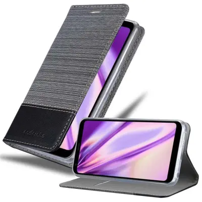 Cadorabo Case, združljiv z LG v sivi črni barvi - zaščitni pokrov z magnetnim zapiranjem, stoječo funkcijo in režo za kartico