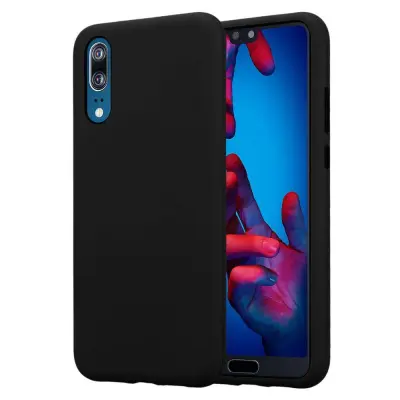 CADORABO Ohišje, združljiv s Huawei v Onyx Black - Hibridni zaščitni pokrov s silikonom TPU v notranjosti in 2 -delno plastiko zunaj