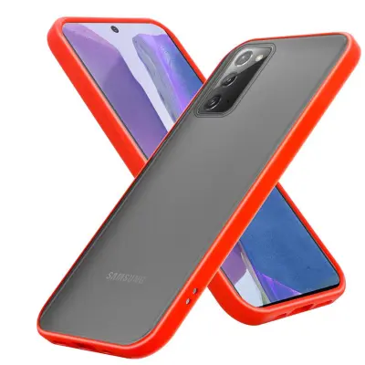 CADORABO Samsung v zamrznjenih rdečih - črnih tipkah - hibridni zaščitni pokrov s silikonom TPU v notranjosti in mat plastičnim hrbtom