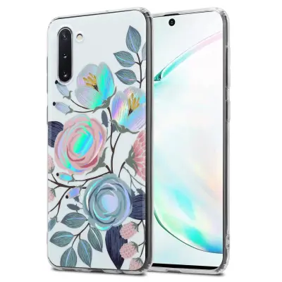 Cadorabo Case, združljiv s Samsungom s peonies Flowers - zaščitni pokrov iz silikona TPU s cvetličnim vzorcem