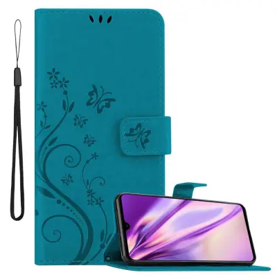 CADORABO Huawei MATE 20 v klasična rožnata zlata - ovitek v cvetličnem dizajnu z magnetnim zapiranjem, stoječo funkcijo in režami za kartice