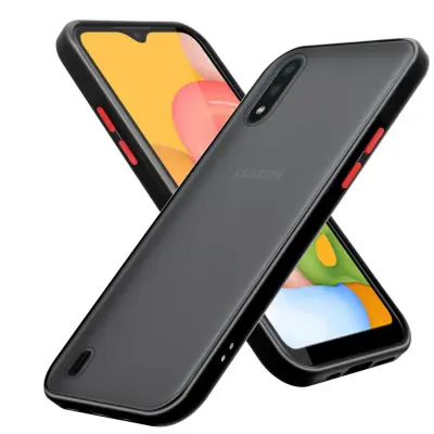 CADORABO Samsung v zamrznjenih črnih - rdečih tipkah - hibridni zaščitni pokrov s silikonom TPU v notranjosti in mat plastičnim hrbtom