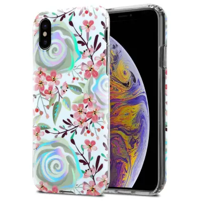 Cadorabo Case, združljiv z Apple z breskovimi cvetovi - zaščitni pokrov iz silikona TPU s cvetličnim vzorcem
