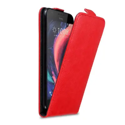 Cadorabo Ohišje, združljivo z HTC Desire 10 LIFESTYLE / Desire 825 v rdeče jabolko - Zaščitni ovitek v obliki flipa z magnetnim zapiranjem