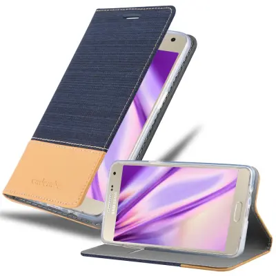Cadorabo Case, združljiv s Samsungom v temno modro rjavi barvi - zaščitni pokrov z magnetnim zapiranjem, stoječo funkcijo in režo za kartico