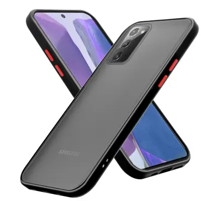 CADORABO Samsung v zamrznjenih črnih - rdečih tipkah - hibridni zaščitni pokrov s silikonom TPU v notranjosti in mat plastičnim hrbtom