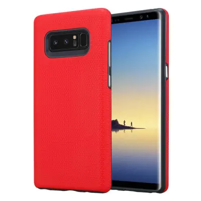 CADORABO Samsung v nageljni rdeči - zunanji hibridni zaščitni pokrov z dodatnim oprijemom površine v trikotniku, narejen iz silikona in plastike