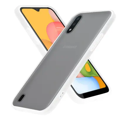 CADORABO Ohišje, združljiv s Samsungom v zamrznjenem prozornem - hibridnem zaščitnem pokrovu s TPU silikonom v notranjosti in mat plastičnim hrbtom