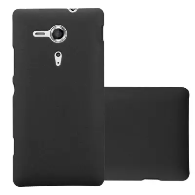 Cadorabo Case, združljiv s Sonyjem v Frosty Black - Hard Case zaščitni pokrov v zmrznjenem videzu proti praskam in udarcem