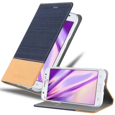 Cadorabo Case, združljiv s Samsungom v temno modro rjavi barvi - zaščitni pokrov z magnetnim zapiranjem, stoječo funkcijo in režo za kartico