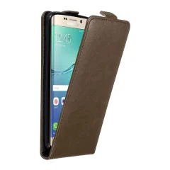 Cadorabo Ohišje, združljivo z Samsung Galaxy S6 EDGE PLUS v kava rjava - Zaščitni ovitek v obliki flipa z magnetnim zapiranjem