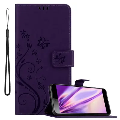 CADORABO Sony Xperia L3 v klasična temno modra - ovitek v cvetličnem dizajnu z magnetnim zapiranjem, stoječo funkcijo in režami za kartice