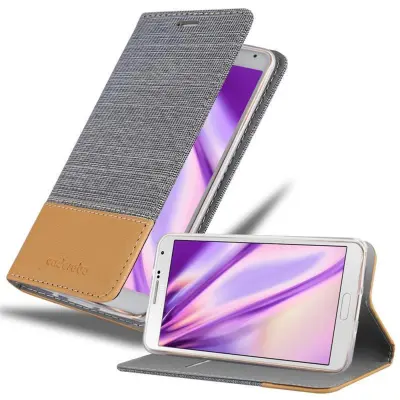 CADORABO Ohišje, združljiv s Samsungom v svetlo sivo rjavi barvi - zaščitni pokrov z magnetnim zapiranjem, stoječo funkcijo in režo za kartico