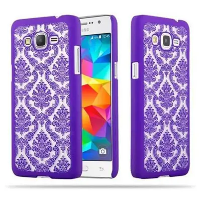 CADORABO primera, združljiv s Samsungom v vijolični - trdi zaščitni pokrov v Flower Paisley Henna Design proti praskam in udarcem