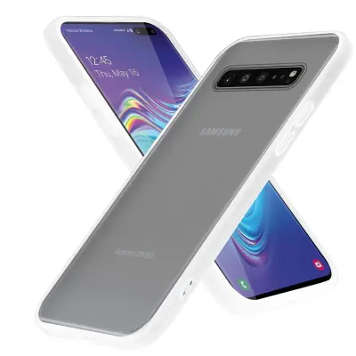 CADORABO Ohišje, združljiv s Samsungom v zamrznjenem prozornem - hibridnem zaščitnem pokrovu s TPU silikonom v notranjosti in mat plastičnim hrbtom