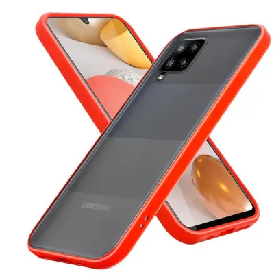 CADORABO Samsung v zamrznjenih rdečih - črnih tipkah - hibridni zaščitni pokrov s silikonom TPU v notranjosti in mat plastičnim hrbtom