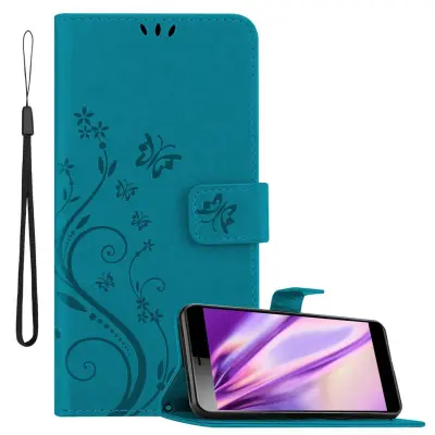 CADORABO Sony Xperia L3 v klasična rožnata zlata - ovitek v cvetličnem dizajnu z magnetnim zapiranjem, stoječo funkcijo in režami za kartice