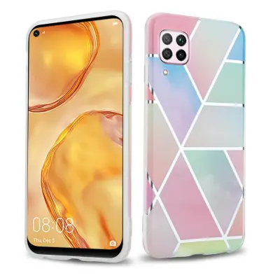 CADORABO CARE, združljiv s Huawei v mavričnem marmorju št. 11 - Zaščitni pokrov iz silikona TPU z vzorcem mozaika