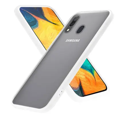 CADORABO Ohišje, združljiv s Samsungom v zamrznjenem prozornem - hibridnem zaščitnem pokrovu s TPU silikonom v notranjosti in mat plastičnim hrbtom