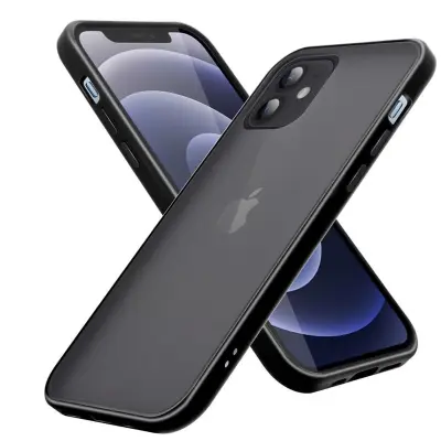 CADORABO Ohišje, združljiv z Apple v Frosted Black - Hibrid zaščitni pokrov s TPU Silikonom v notranjosti in Matt Plastic Back