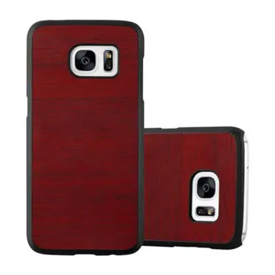 CADORABO Ohišje, združljiv s Samsungom v Woody Red - Trdo zaščitni pokrov v lesenem videzu pred praskami in udarci