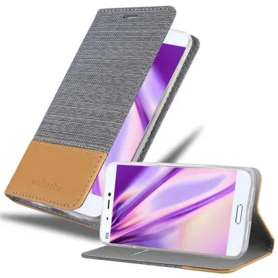 CADORABO Ohišje, združljiv s Xiaomi v svetlo sivi rjavi barvi - zaščitni pokrov z magnetnim zapiranjem, stoječo funkcijo in režo za kartico