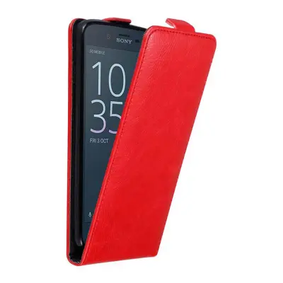Cadorabo Ohišje, združljivo z Sony Xperia XZ / XZs v rdeče jabolko - Zaščitni ovitek v obliki flipa z magnetnim zapiranjem