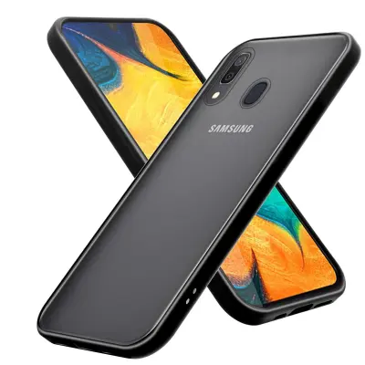 CADORABO Ohišje, združljiv s Samsungom v zamrznjenem črnem - hibridnem zaščitnem pokrovu s TPU silikonom v notranjosti in mat plastičnim hrbtom