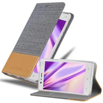 CADORABO Ohišje, združljiv z Nokia v svetlo sivo rjavi barvi - zaščitni pokrov z magnetnim zapiranjem, stoječo funkcijo in režo za kartico
