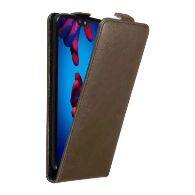 Cadorabo Ohišje, združljivo z Huawei P20 v kava rjava - Zaščitni ovitek v obliki flipa z magnetnim zapiranjem