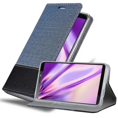CADORABO Ohišje, združljiv s HTC v temno modri barvi - zaščitni pokrov z magnetnim zapiranjem, stoječo funkcijo in režo za kartico
