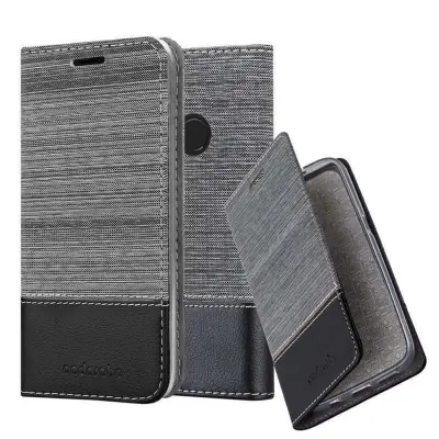 CADORABO Ohišje, združljiv s Xiaomi v sivi črni barvi - zaščitni pokrov z magnetnim zapiranjem, stoječo funkcijo in režo za kartico