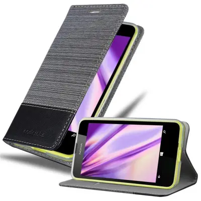 Cadorabo Case, združljiv z Nokia v sivi črni barvi - zaščitni pokrov z magnetnim zapiranjem, stoječo funkcijo in režo za kartico