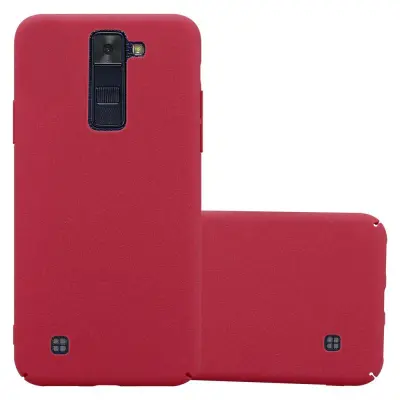 Cadorabo Case, združljiv z LG -om v Frosty Red - Hard Case zaščitni pokrov v zmrznjenem videzu proti praskam in udarcem
