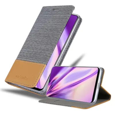 CADORABO Ohišje, združljiv s Samsungom v svetlo sivo rjavi barvi - zaščitni pokrov z magnetnim zapiranjem, stoječo funkcijo in režo za kartico