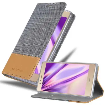 CADORABO Ohišje, združljiv s Huawei v svetlo sivo rjavi barvi - zaščitni pokrov z magnetnim zapiranjem, stoječo funkcijo in režo za kartico