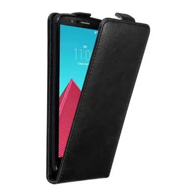 Cadorabo Ohišje, združljivo z LG G4 / G4 PLUS v nočna črna - Zaščitni ovitek v obliki flipa z magnetnim zapiranjem