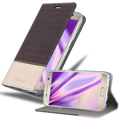CADORABO Ohišje, združljiv s Samsungom v antracitnem zlatu - zaščitni pokrov z magnetnim zapiranjem, stoječo funkcijo in režo za kartico
