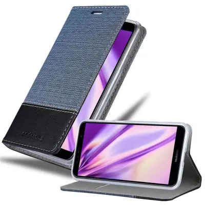 CADORABO Ohišje, združljiv s Huawei v temno modri črni barvi - zaščitni pokrov z magnetnim zapiranjem, stoječo funkcijo in režo za kartico