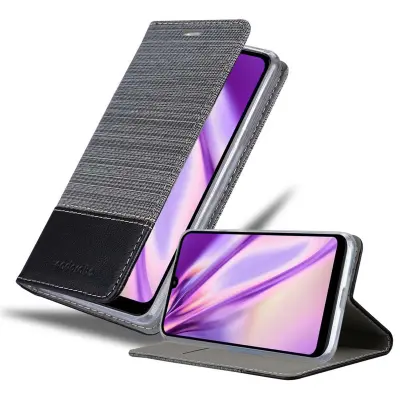 CADORABO Ohišje, združljiv s Xiaomi v sivi črni barvi - zaščitni pokrov z magnetnim zapiranjem, stoječo funkcijo in režo za kartico