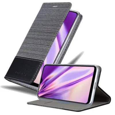Cadorabo Case, združljiv s Samsungom v sivi črni barvi - zaščitni pokrov z magnetnim zapiranjem, stoječo funkcijo in režo za kartico