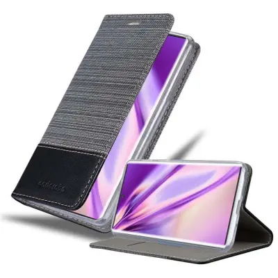 Cadorabo Case, združljiv s Samsungom v sivi črni barvi - zaščitni pokrov z magnetnim zapiranjem, stoječo funkcijo in režo za kartico
