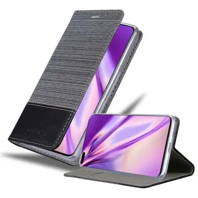 CADORABO Ohišje, združljiv s Huawei v sivi črni barvi - zaščitni pokrov z magnetnim zapiranjem, stoječo funkcijo in režo za kartico