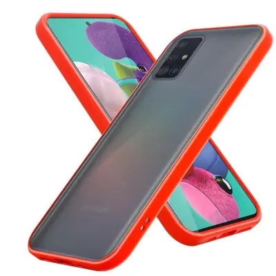 CADORABO Samsung v zamrznjenih rdečih - črnih tipkah - hibridni zaščitni pokrov s silikonom TPU v notranjosti in mat plastičnim hrbtom