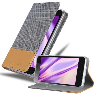 CADORABO Ohišje, združljiv z Lenovo v svetlo sivo rjavi barvi - zaščitni pokrov z magnetnim zapiranjem, stoječo funkcijo in režo za kartico