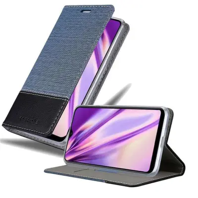 CADORABO Ohišje, združljiv s Samsungom v temno modri barvi - zaščitni pokrov z magnetnim zapiranjem, stoječo funkcijo in režo za kartico